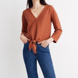 Madewell Texture & Thread Tie-Front Top